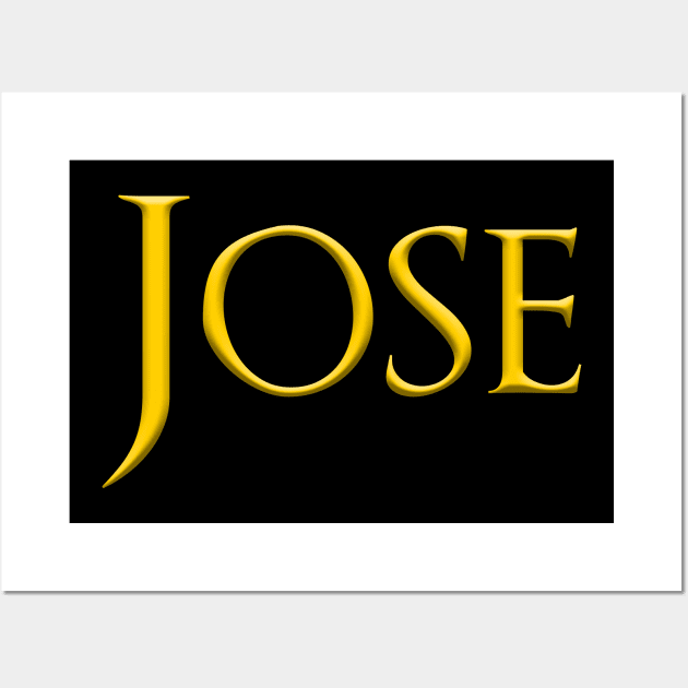 Jose Male Name Gold On Dark Wall Art by funfun